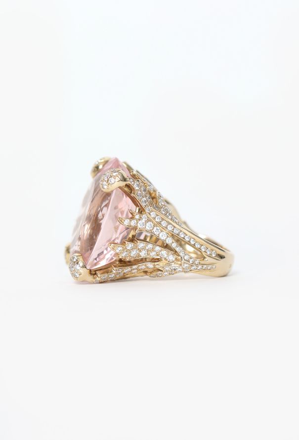 Dior 18k Yellow Gold, Morganite & Diamond Miss Dior Ring - 6