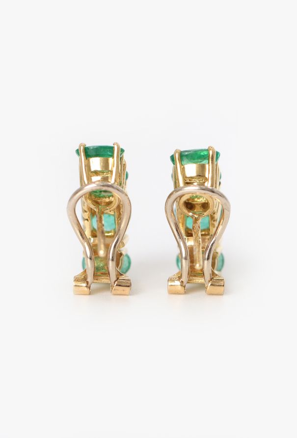 Modern Fine Jewelry 18k Gold,  Diamond & 3.20 Carats Emerald Earrings - 5 Modern Fine Jewelry 18k Gold,  Diamond & 3.20 Carats Emerald Earrings - 5