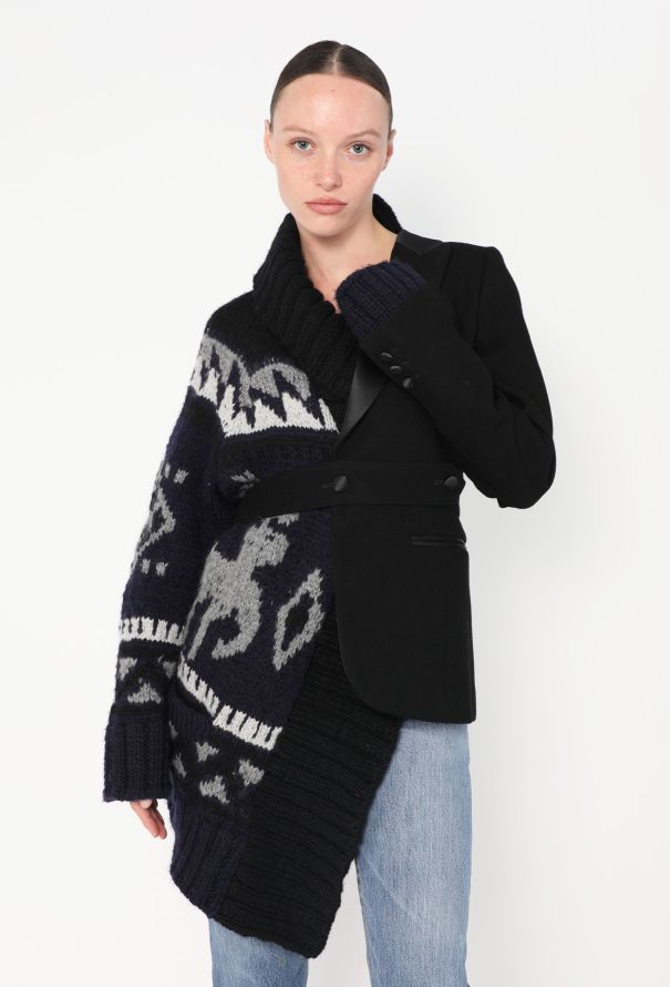 Sacai 2018 Split Cardigan Smoking Blazer - 1