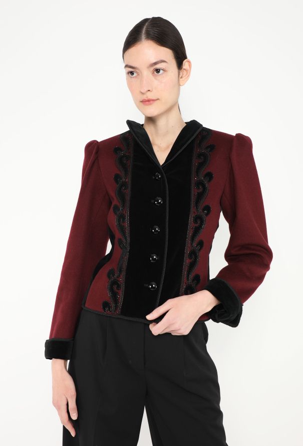 Saint Laurent 1977 Felted Russian Beaded Jacket - 2