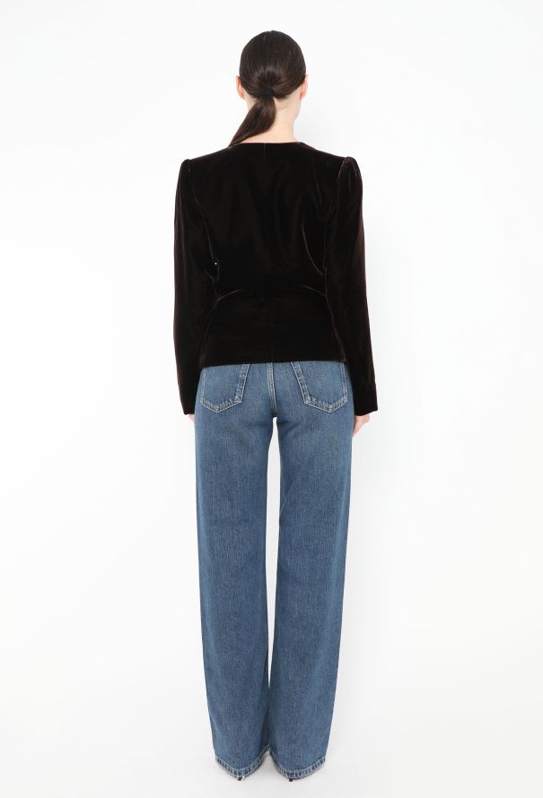 Saint Laurent '90s Embellished Velvet Blazer - 5