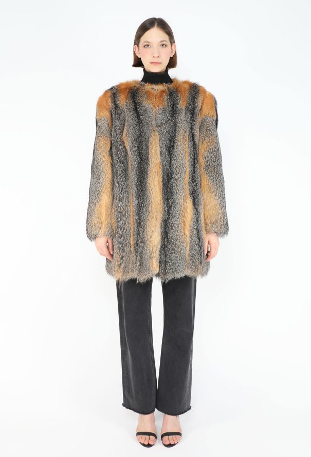 Saint Laurent Resort 2021 Ombré Fox Coat - 5