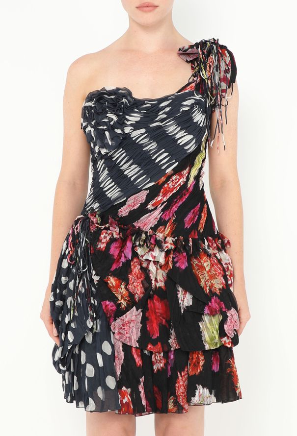 Christian Lacroix S/S 2009 One-Shoulder Patchwork Dress - 3 Christian Lacroix S/S 2009 One-Shoulder Patchwork Dress - 3