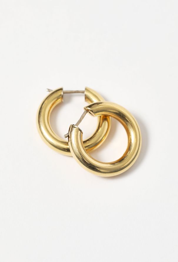 Modern Fine Jewelry 18k Yellow Gold Hoop Earrings - 3 Modern Fine Jewelry 18k Yellow Gold Hoop Earrings - 3