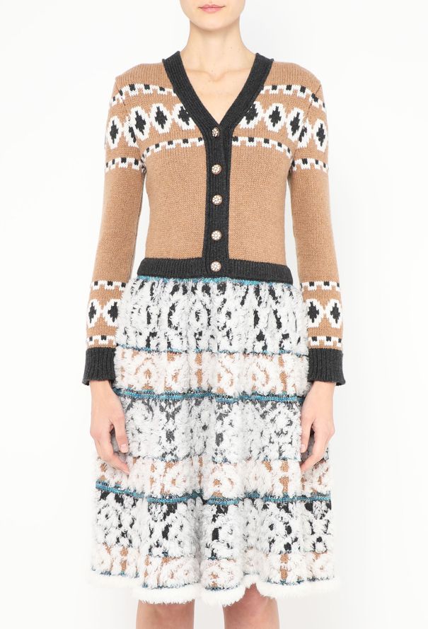 Chanel F/W 2019 Cashmere Gripoix Knit Dress - 3