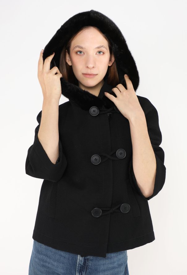 Dior F/W 2008 Mink Trim Duffle Jacket - 1 Dior F/W 2008 Mink Trim Duffle Jacket - 1