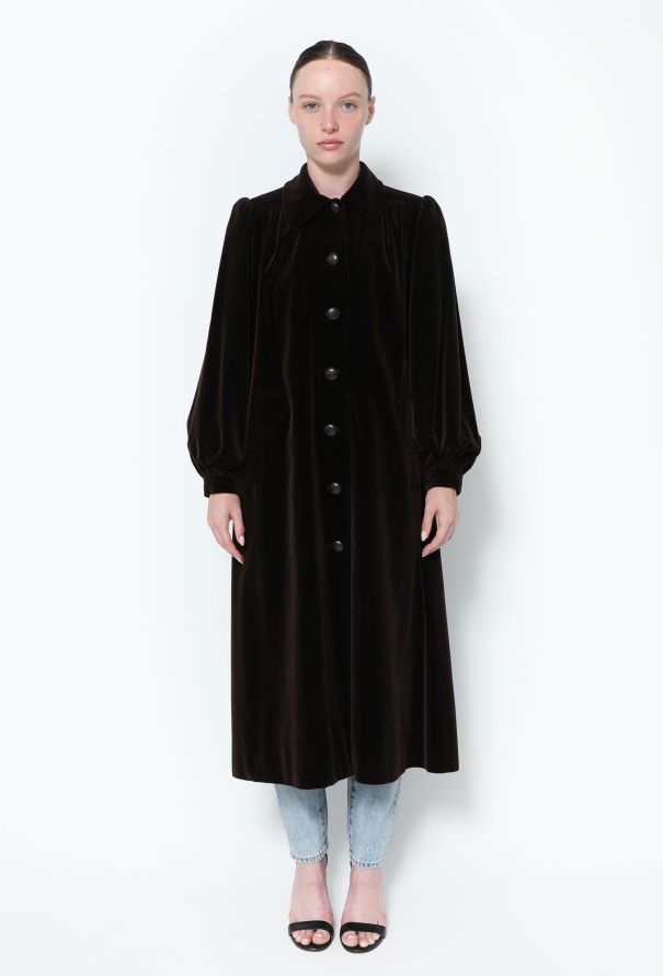 Saint Laurent RARE Fall 1974 Velvet Coat - 1