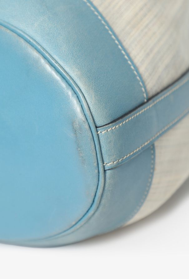 Hermès '90s Toile Rayée & Bleu Jean Box Market Bag GM - 8