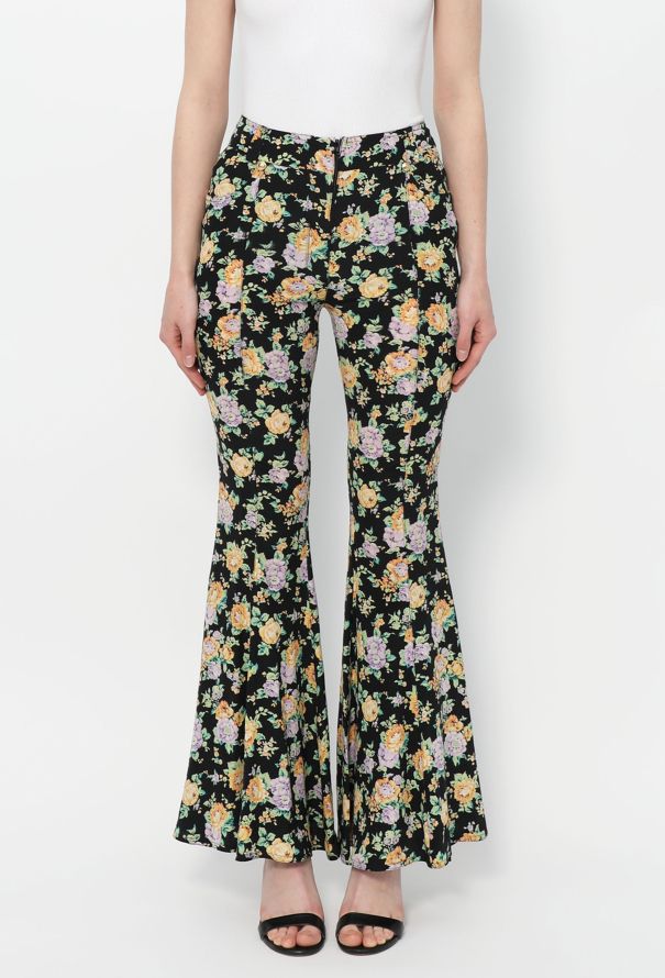 Gianni Versace Silk Palazzo Pants, 1990s - 2