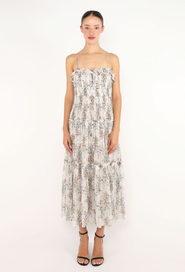 Céline Tiered Floral Silk Dress, 2021 - 1