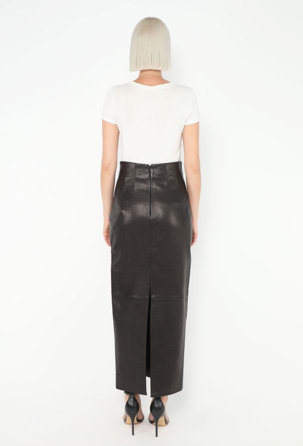 Khaite Pre-Fall 2025 Loxley Lambskin Skirt - 4