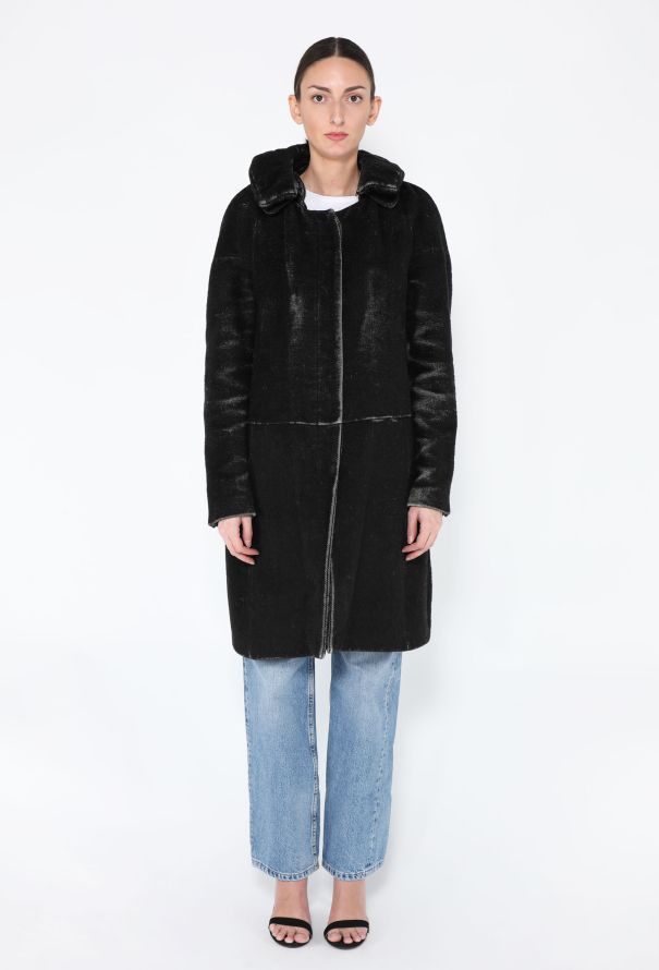 Helmut Lang Rare F/W 2000 Wool Brushed Peacoat - 4