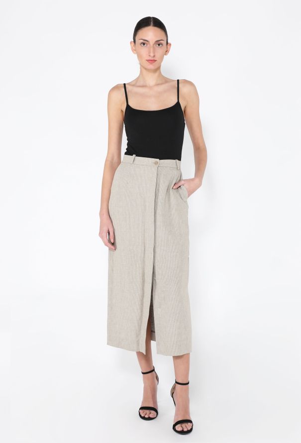 Hermès S/S 1999 Linen Column Skirt - 3