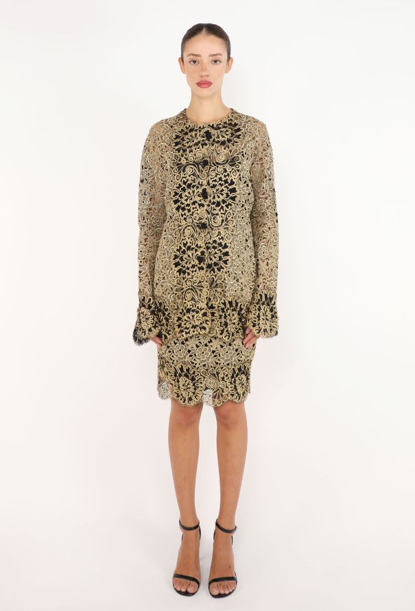 Valentino Vintage Metallic Lace Ensemble - 3