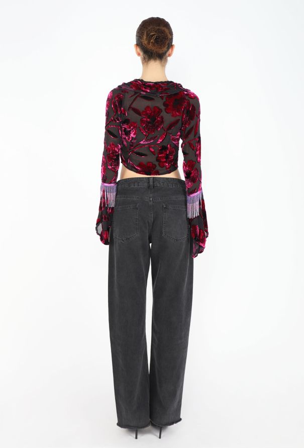 Voyage Dévoré Velvet Blouse, 1990s - 5