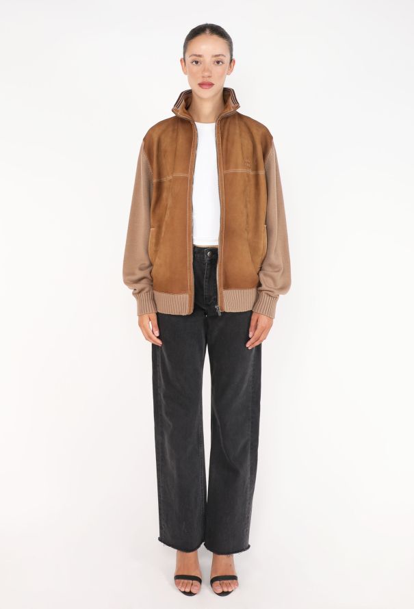 Miu Miu Suede Ribbed Bomber Jacket, F/W 2025 - 2