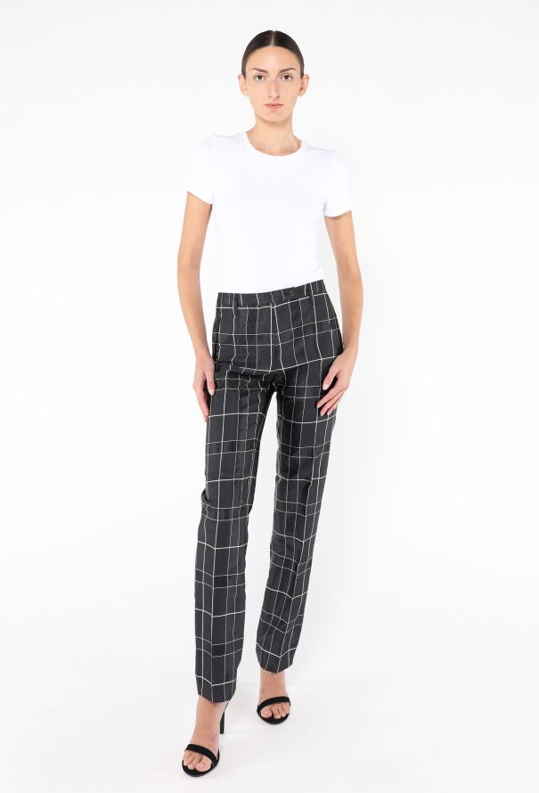 Prada F/W 1997 Checkered Taffeta Trousers - 4
