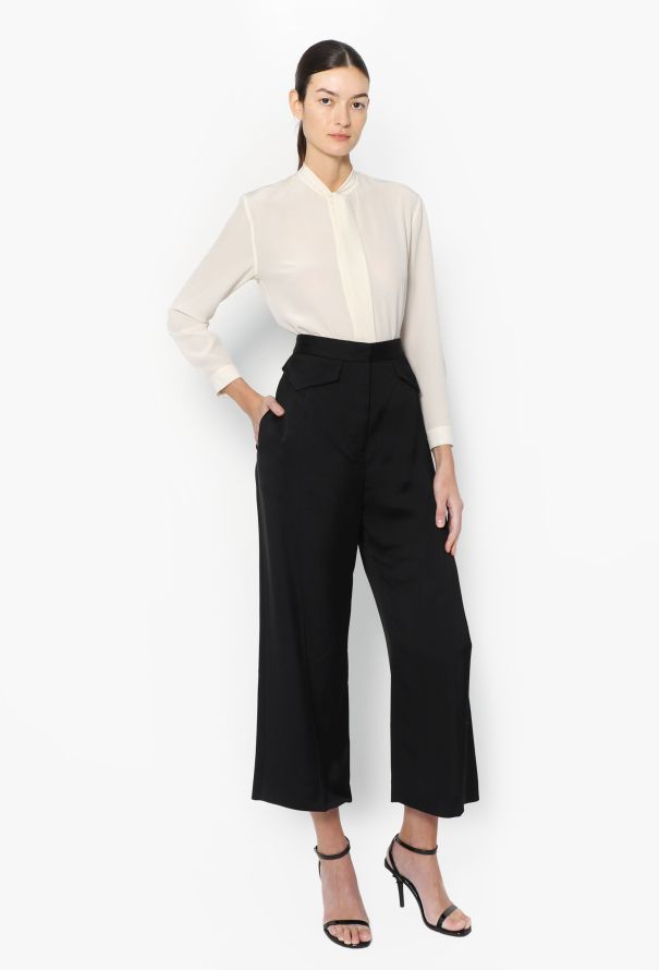 Céline High-Waisted Silk Culotte Pants - 3