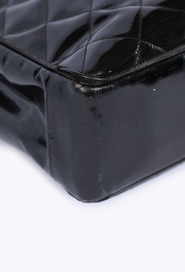 Chanel Patent Leather Quilted Tote, 1980s - 7