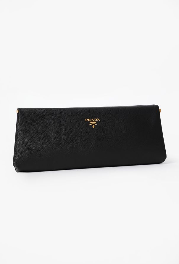 Prada Saffiano East-West Frame Clutch - 2