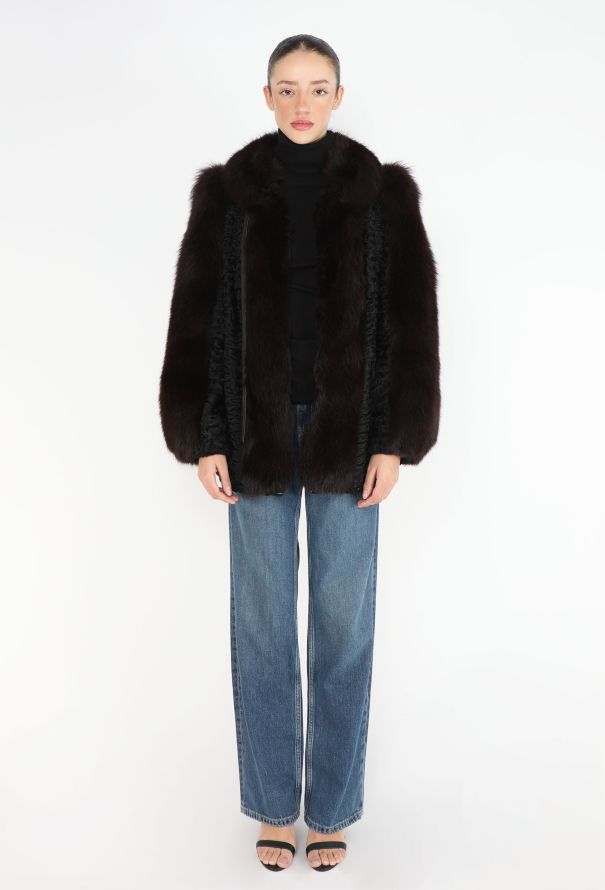 Astrakhan Fox Fur Trim Jacket - 2