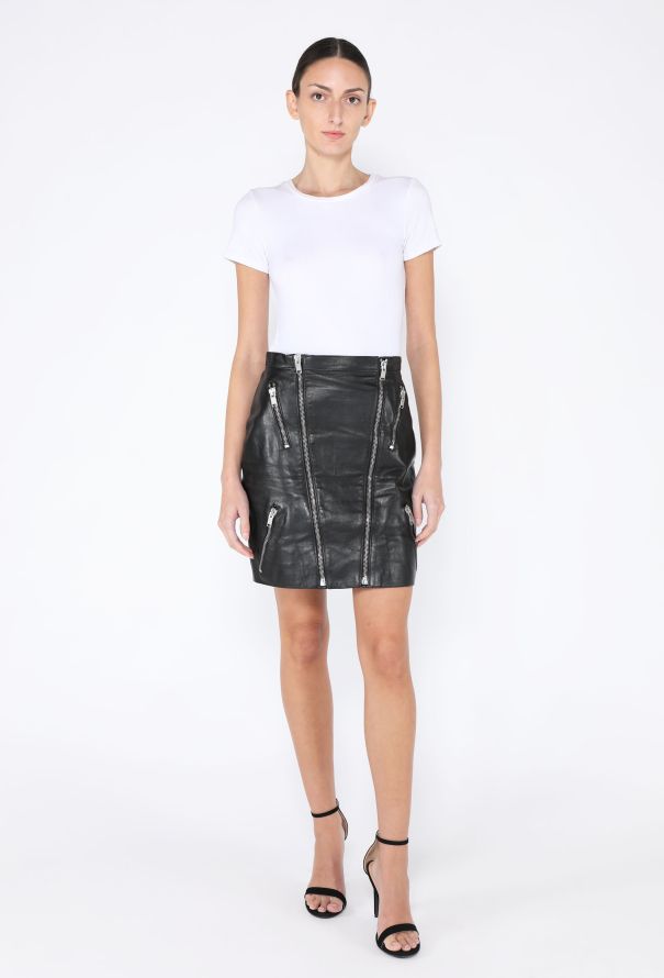 Saint Laurent 2013 Leather Zip Mini Skirt - 2