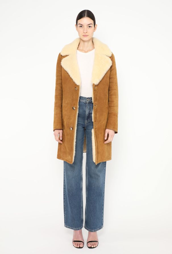 Céline 2019 Suede Shearling Lined Coat - 1