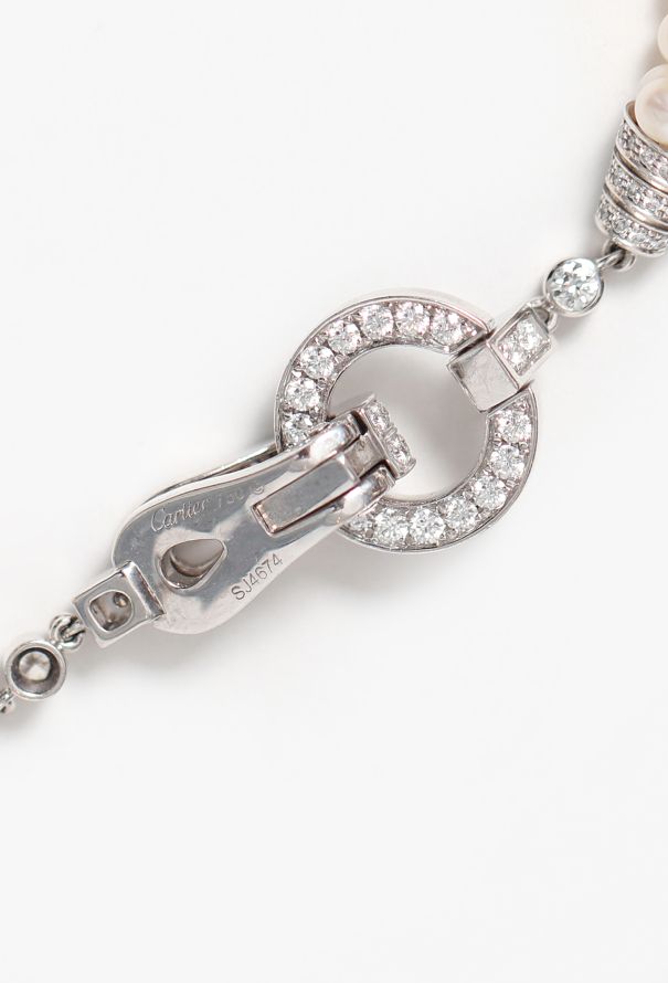 Cartier Agrafe Diamond and Pearl Bracelet - 5