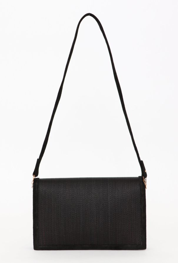 Hermès '70s Black Doblis & Crin Lydie Clutch Bag - 3 Hermès '70s Black Doblis & Crin Lydie Clutch Bag - 3