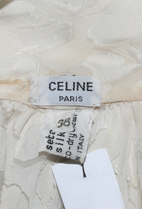 Céline Jacquard Floral Lavallière Blouse, 1970s - 6