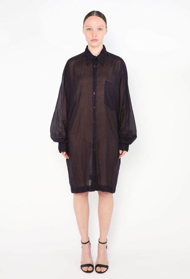 Dries Van Noten Oversized Voile Shirt Dress - 3