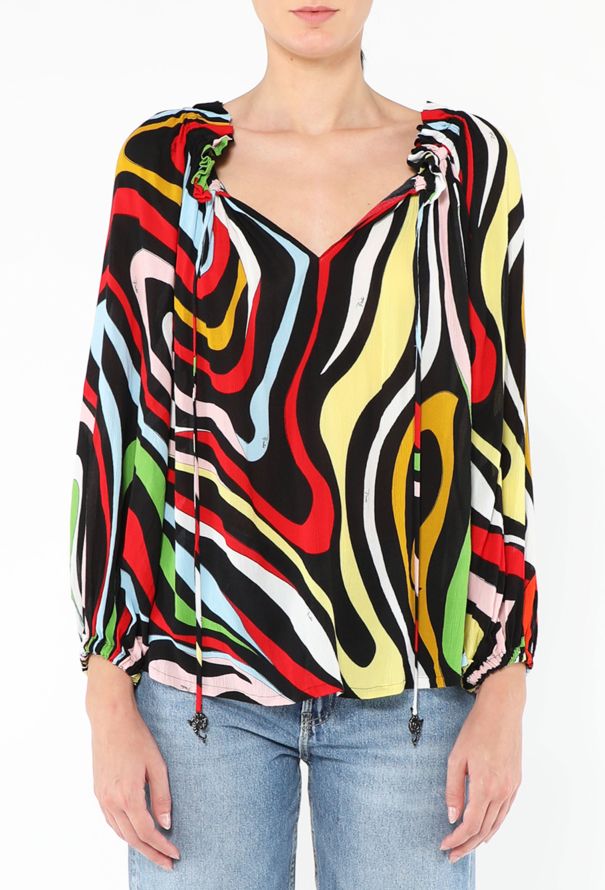 Emilio Pucci Abstract Marmo Silk Blouse - 2