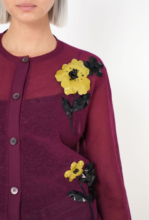 Miu Miu F/W 2023 Floral Appliqué Cardigan - 6