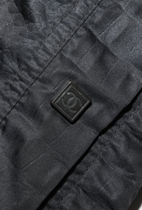 Chanel Embossed Nylon Bomber Jacket - 8 Chanel Embossed Nylon Bomber Jacket - 8