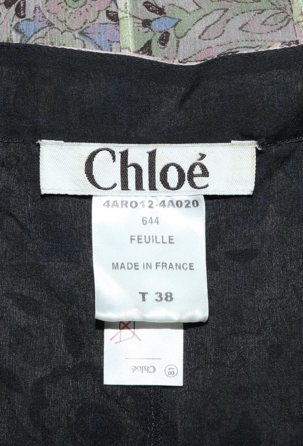 Chloé F/W 2004 Pleated Paisley Chiffon Dress - 6