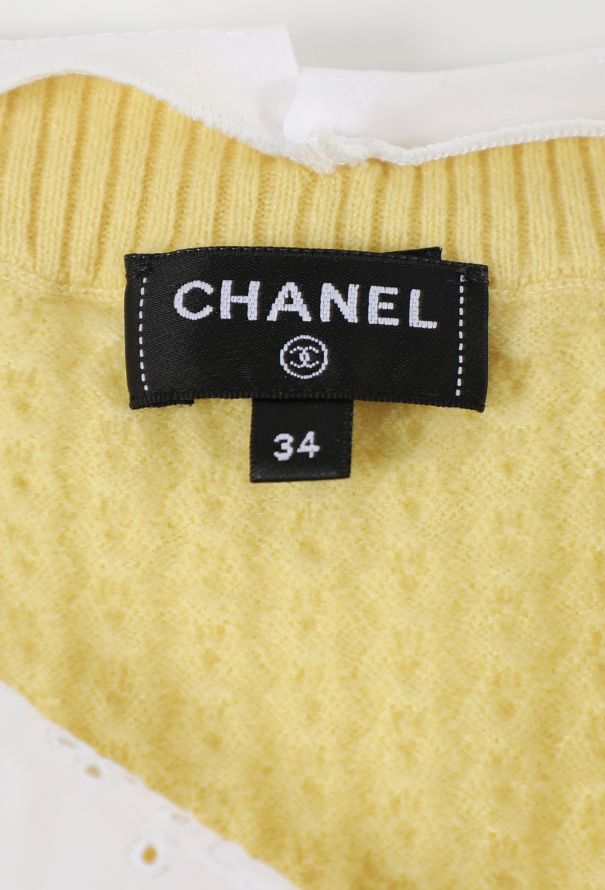 Chanel Lace Trim Cashmere Sweater, Pre-Fall 2024 - 7