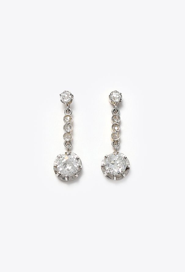 Vintage Fine Jewelry Vintage 1920s Diamond Pendant Earrings - 1