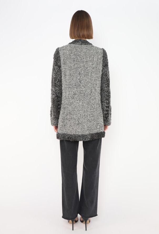 Chanel Haute Couture '90s Tweed Astrakhan Jacket - 5