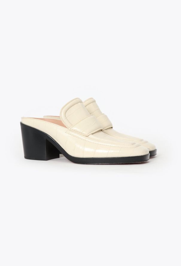 Bottega Veneta 2020 Embossed Leather Loafer Mules - 2
