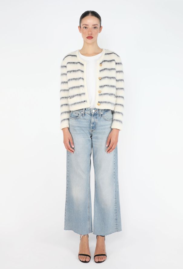 Céline 2023 Brushed Alpaca Marinière Jacket - 3