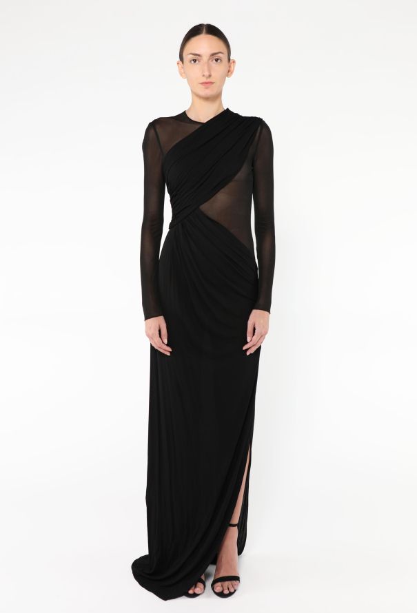 Saint Laurent F/W 2022 Draped Mesh Gown - 2