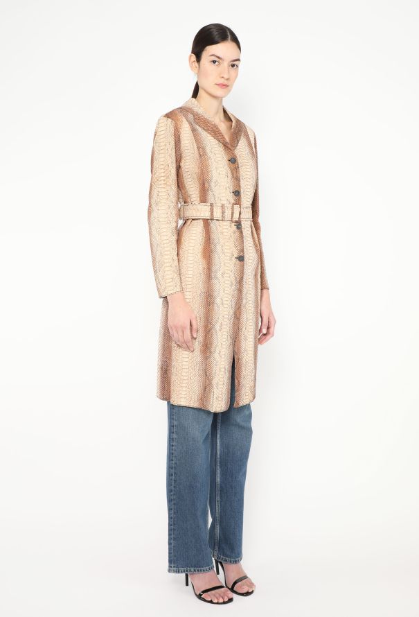 Prada RARE S/S 2004 Python Belted Trench - 5 Prada RARE S/S 2004 Python Belted Trench - 5