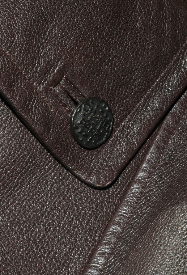 Chanel RARE F/W 1997 Notched Leather Coat - 10