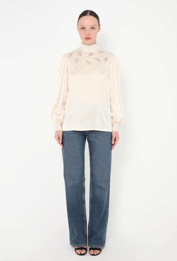 Hanae Mori '80s Embroidered Silk Blouse - 3 Hanae Mori '80s Embroidered Silk Blouse - 3