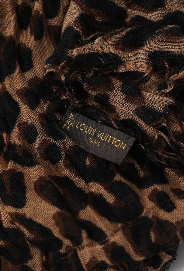 Louis Vuitton Brown Leopard Print Cashmere Blend Stephen Sprouse Graffiti  Scarf Louis Vuitton