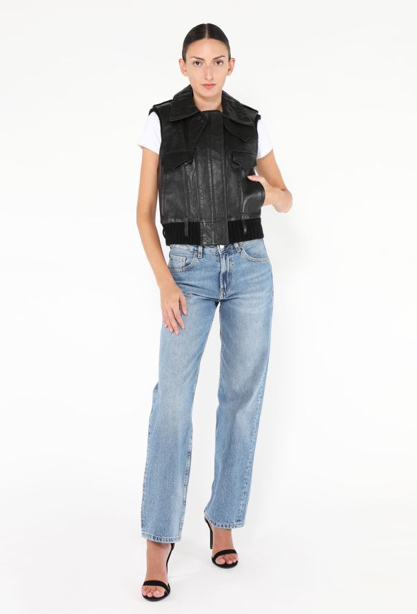 Balenciaga F/W 2002 Leather Bomber Vest - 3