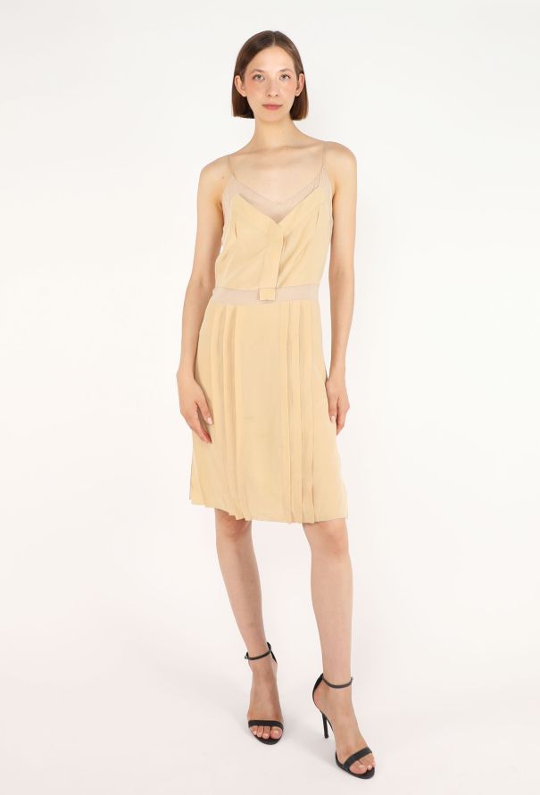 Prada Pleated Silk Slip Dress, Early 2000s - 1