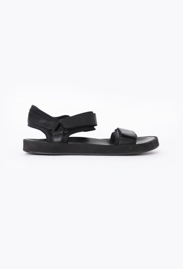 The Row 2020 Leather Hook-and-Loop Sandals - 1