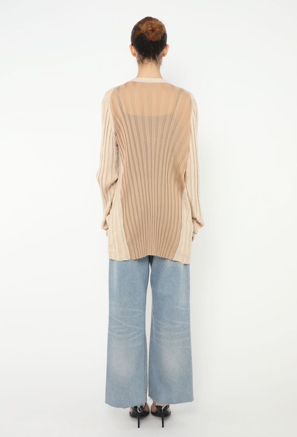 Céline 2010 Two-Tone Ribbed Cardigan - 4
