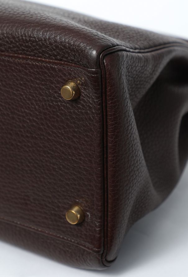 Hermès Vintage Marron Togo Kelly Retourné 35 - 13
